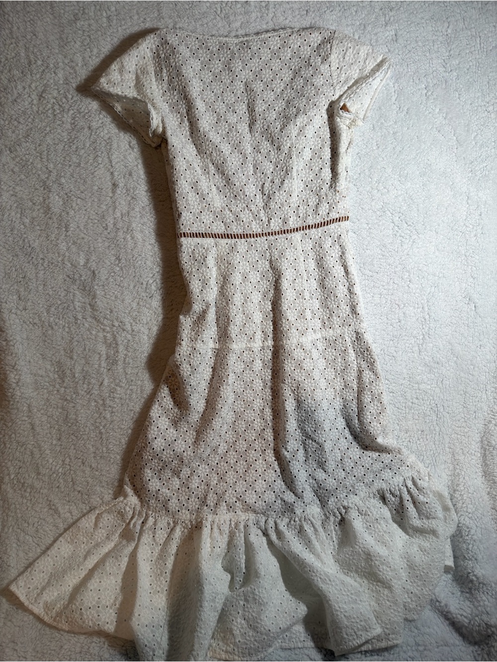 Michael Kors White Eyelet Maxi Dress with Ruffle Hem - Picture 5 of 5